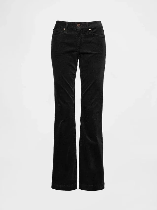 Pantaloni lunghi e slim in velluto a coste a vita bassa