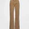Pantaloni lunghi e slim in velluto a coste a vita bassa