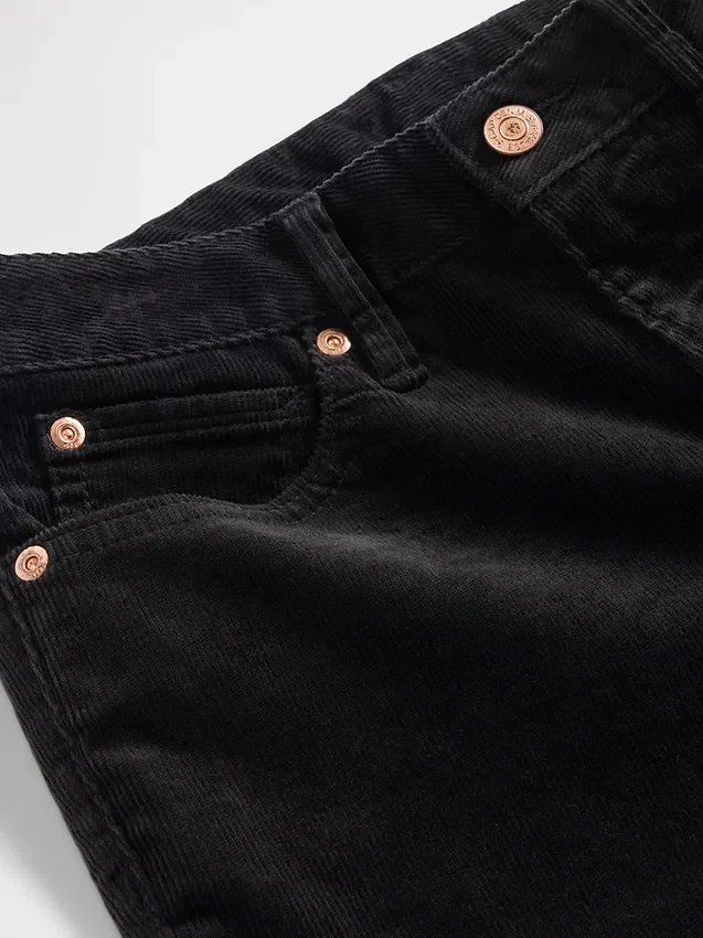 Pantaloni lunghi e slim in velluto a coste a vita bassa