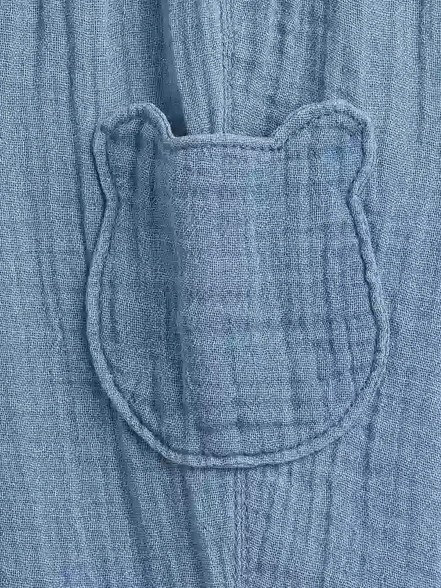 Pantaloni per neonati in garza di cotone con orsetto Brannan
