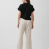 Pantaloni premaman in garza di cotone con pannello intero