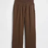 Pantaloni premaman in garza di cotone con pannello intero