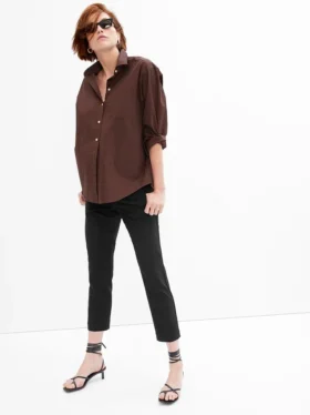 Pantaloni premaman slim a pannello intero
