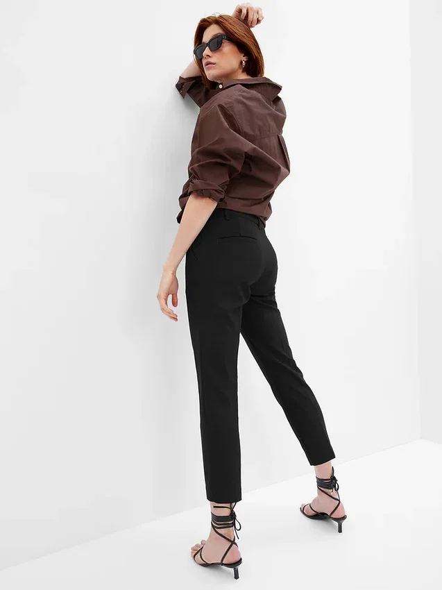 Pantaloni premaman slim a pannello intero