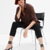 Pantaloni premaman slim a pannello intero