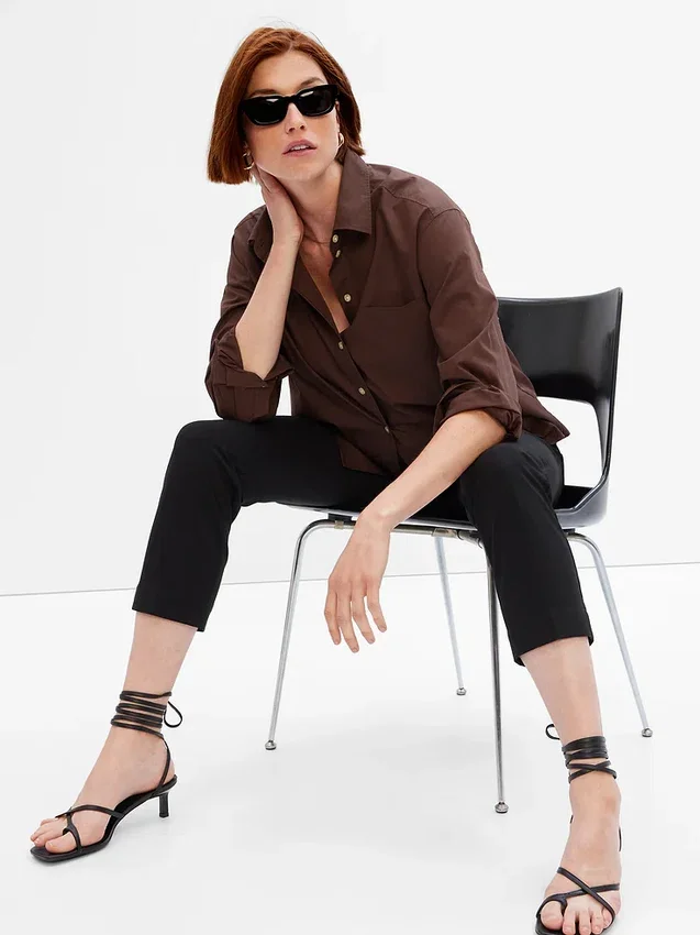 Pantaloni premaman slim a pannello intero