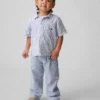 Pantaloni senza chiusura per neonato & bebè in misto lino e cotone