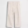Pantaloni senza chiusura per neonato & bebè in misto lino e cotone