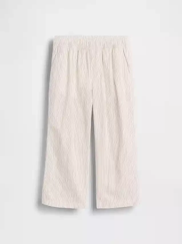 Pantaloni senza chiusura per neonato & bebè in misto lino e cotone