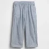 Pantaloni senza chiusura per neonato & bebè in misto lino e cotone