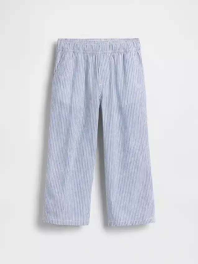 Pantaloni senza chiusura per neonato & bebè in misto lino e cotone