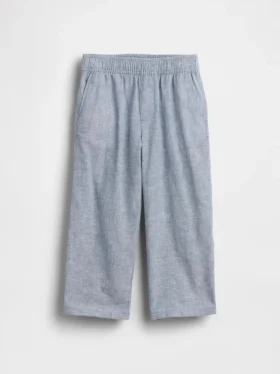 Pantaloni senza chiusura per neonato & bebè in misto lino e cotone