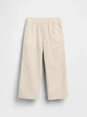 Pantaloni senza chiusura per neonato & bebè in misto lino e cotone