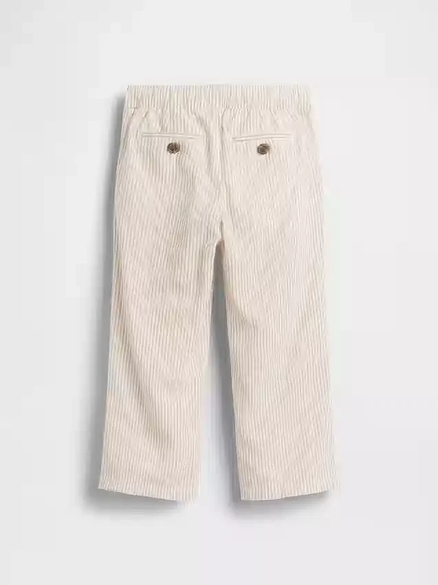 Pantaloni senza chiusura per neonato & bebè in misto lino e cotone