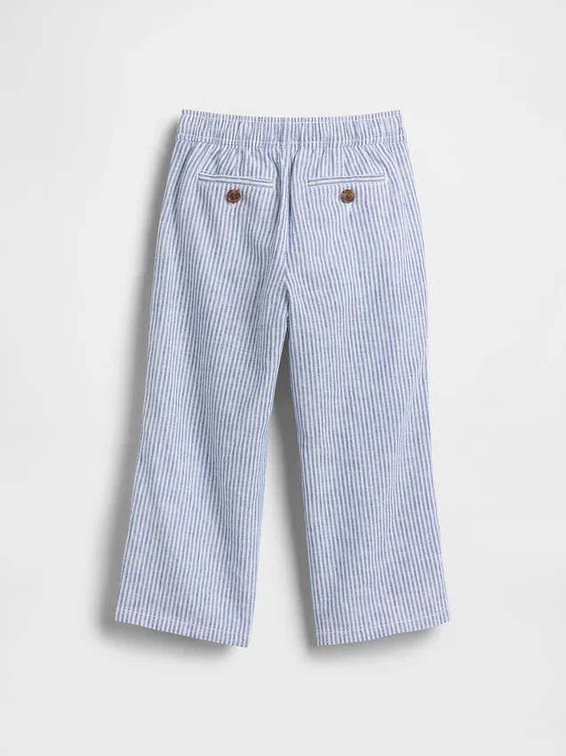 Pantaloni senza chiusura per neonato & bebè in misto lino e cotone