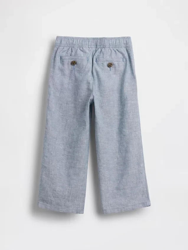 Pantaloni senza chiusura per neonato & bebè in misto lino e cotone