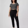 Pantaloni skinny a vita alta in maglia doppia