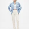 Pantaloni slim dritti in velluto a coste a vita alta stile anni ’90