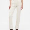 Pantaloni slim dritti in velluto a coste a vita alta stile anni ’90