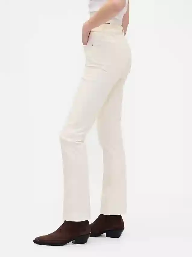 Pantaloni slim dritti in velluto a coste a vita alta stile anni ’90