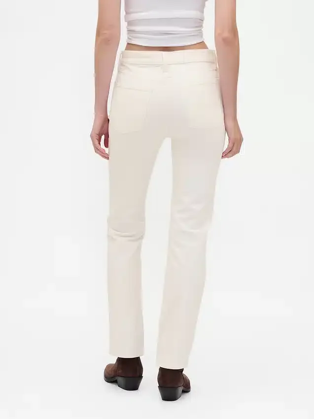 Pantaloni slim dritti in velluto a coste a vita alta stile anni ’90