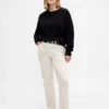 Pantaloni slim dritti in velluto a coste a vita alta stile anni ’90