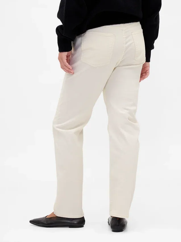 Pantaloni slim dritti in velluto a coste a vita alta stile anni ’90