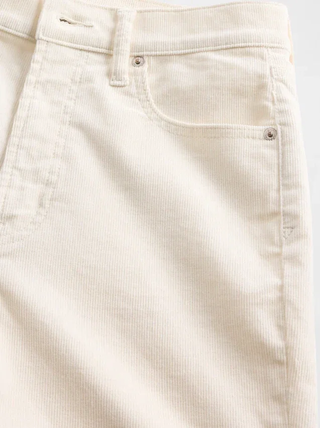 Pantaloni slim dritti in velluto a coste a vita alta stile anni ’90