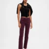 Pantaloni slim dritti in velluto a coste a vita bassa in stile anni ’90