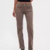 Pantaloni slim dritti in velluto a coste a vita bassa in stile anni ’90