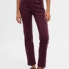 Pantaloni slim dritti in velluto a coste a vita bassa in stile anni ’90