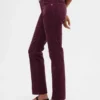 Pantaloni slim dritti in velluto a coste a vita bassa in stile anni ’90