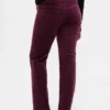 Pantaloni slim dritti in velluto a coste a vita bassa in stile anni ’90