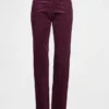 Pantaloni slim dritti in velluto a coste a vita bassa in stile anni ’90