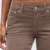 Pantaloni slim dritti in velluto a coste a vita bassa in stile anni ’90