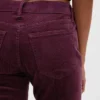 Pantaloni slim dritti in velluto a coste a vita bassa in stile anni ’90