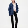 Pantaloni slim dritti in velluto a vita bassa in stile anni ’90