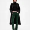 Pantaloni slim dritti in velluto a vita bassa in stile anni ’90
