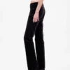 Pantaloni slim dritti in velluto a vita bassa in stile anni ’90