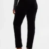 Pantaloni slim dritti in velluto a vita bassa in stile anni ’90