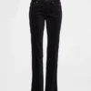 Pantaloni slim dritti in velluto a vita bassa in stile anni ’90