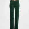 Pantaloni slim dritti in velluto a vita bassa in stile anni ’90