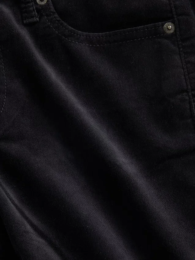 Pantaloni slim dritti in velluto a vita bassa in stile anni ’90