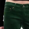 Pantaloni slim dritti in velluto a vita bassa in stile anni ’90