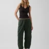 Pantaloni utility a gamba a botte in twill a vita media
