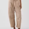 Pantaloni utility a gamba a botte in twill a vita media