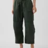 Pantaloni utility a gamba a botte in twill a vita media