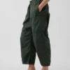 Pantaloni utility a gamba a botte in twill a vita media