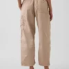 Pantaloni utility a gamba a botte in twill a vita media