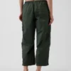 Pantaloni utility a gamba a botte in twill a vita media